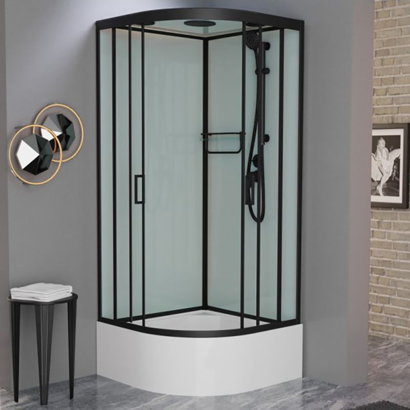 Душевая кабина Frank F400/2 Black 100x100, с полотенцедержателем, стекло прозрачное, профиль черный