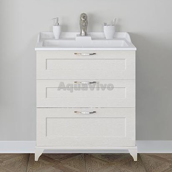 Мебель для ванной Акватон Леон 80 Н, цвет белый дуб - фото 1