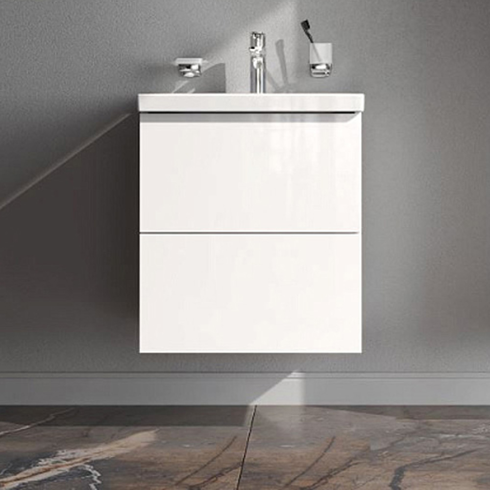 Тумба под раковину AM.PM Gem 50 подвесная, цвет белый глянец - фото 1