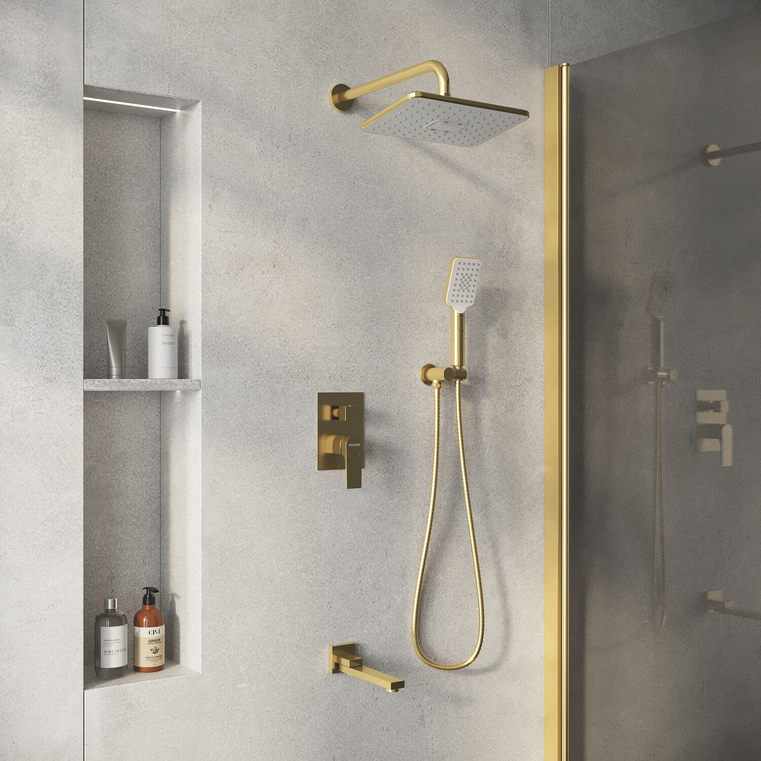 Душевой комплект Grossman Classic 501.K35.04.320, встраиваемый, цвет золото сатиновое