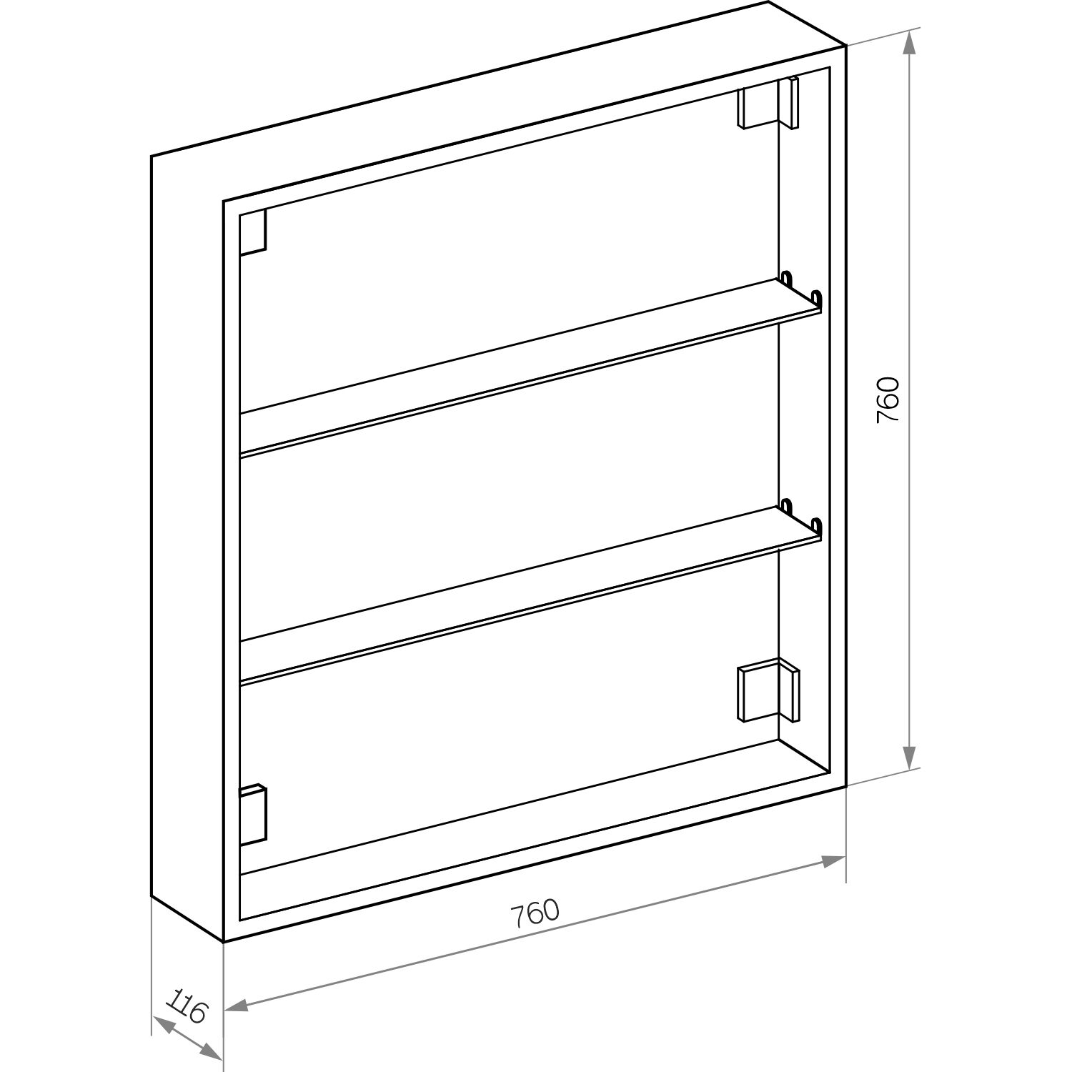 Шкаф-зеркало Mixline Сканди 80x80, с подсветкой, цвет белый - фото 1