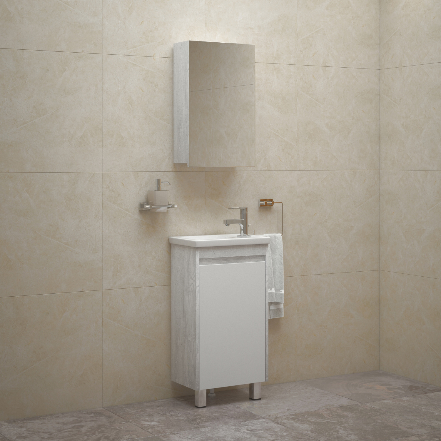 Мебель для ванной Corozo Остин 45, цвет пайн белый - фото 1