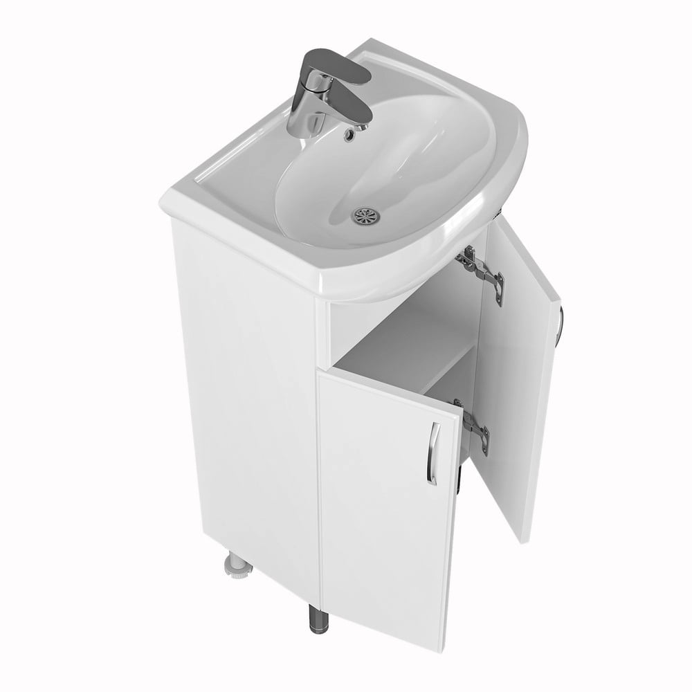 Тумба под раковину Санта Уют 45 напольная, с дверцами, цвет белый - фото 1