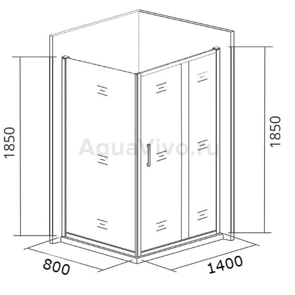 Душевой уголок Good Door Neo WTW+SP-C-CH 140х80, стекло прозрачное, профиль хром