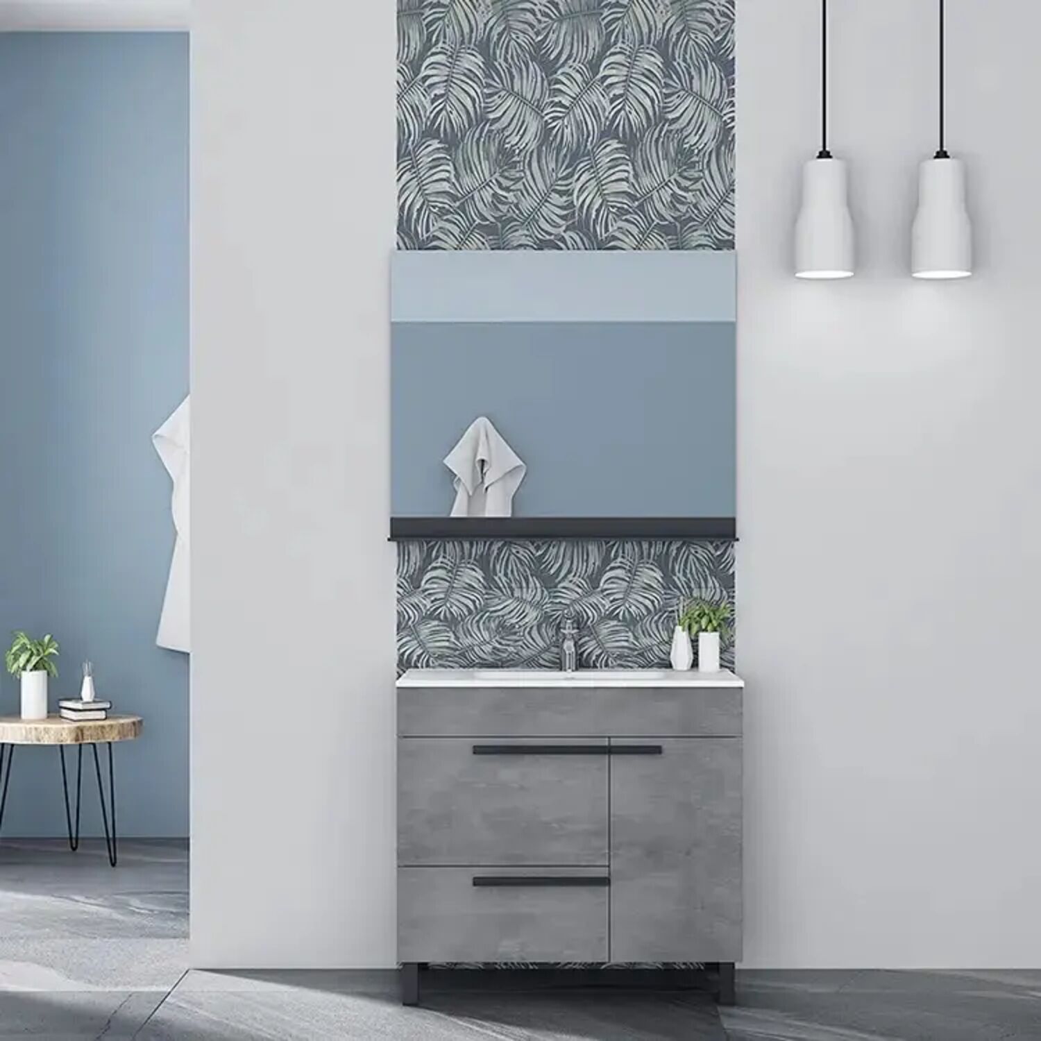 Мебель для ванной Parly Gill 80, цвет цементно-серый