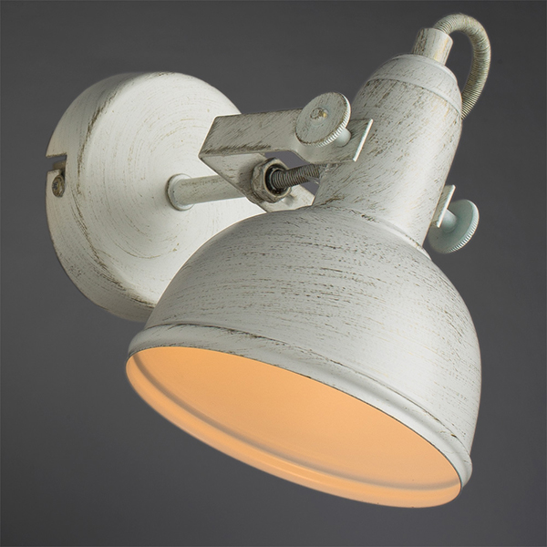 Бра Arte Lamp Martin A5213AP-1WG, арматура белая / золото, плафон металл белый / золото, 11х22 см - фото 1