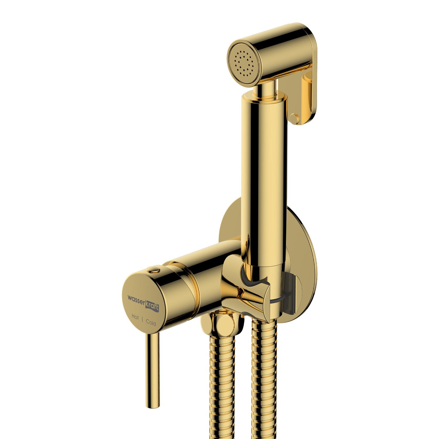 Гигиенический душ WasserKRAFT A70738, со встраиваемым смесителем, цвет глянцевое золото - фото 1