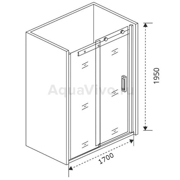 Душевая дверь Good Door Galaxy WTW-170-C-B 170х195, стекло прозрачное, профиль черный