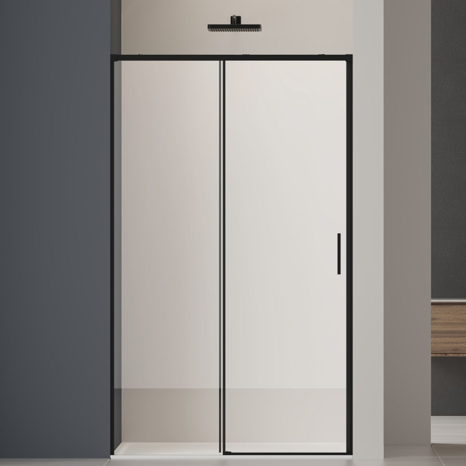 Душевая дверь Vincea Soft 2 VDS-3SO2 130x200, стекло прозрачное, профиль черный