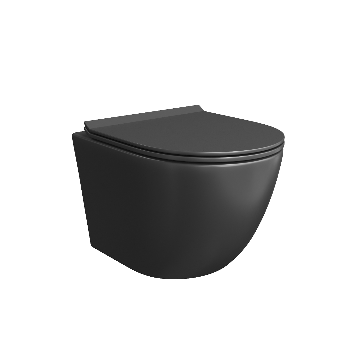 Унитаз Joki Stella T JK1141020MB подвесной, безободковый, смыв Торнадо, с сиденьем микролифт, цвет черный - фото 1