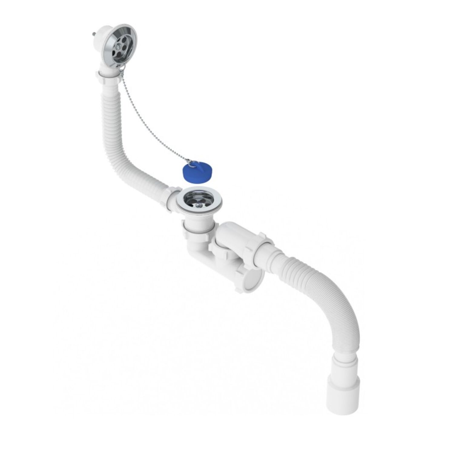 Слив-перелив Niagara V255-TL для ванны, регулируемый, цвет хром