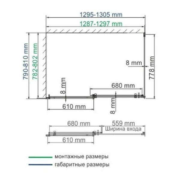 Душевой уголок WasserKRAFT Alme WasserSchutz 15R32 130x80, стекло прозрачное, профиль серебристый