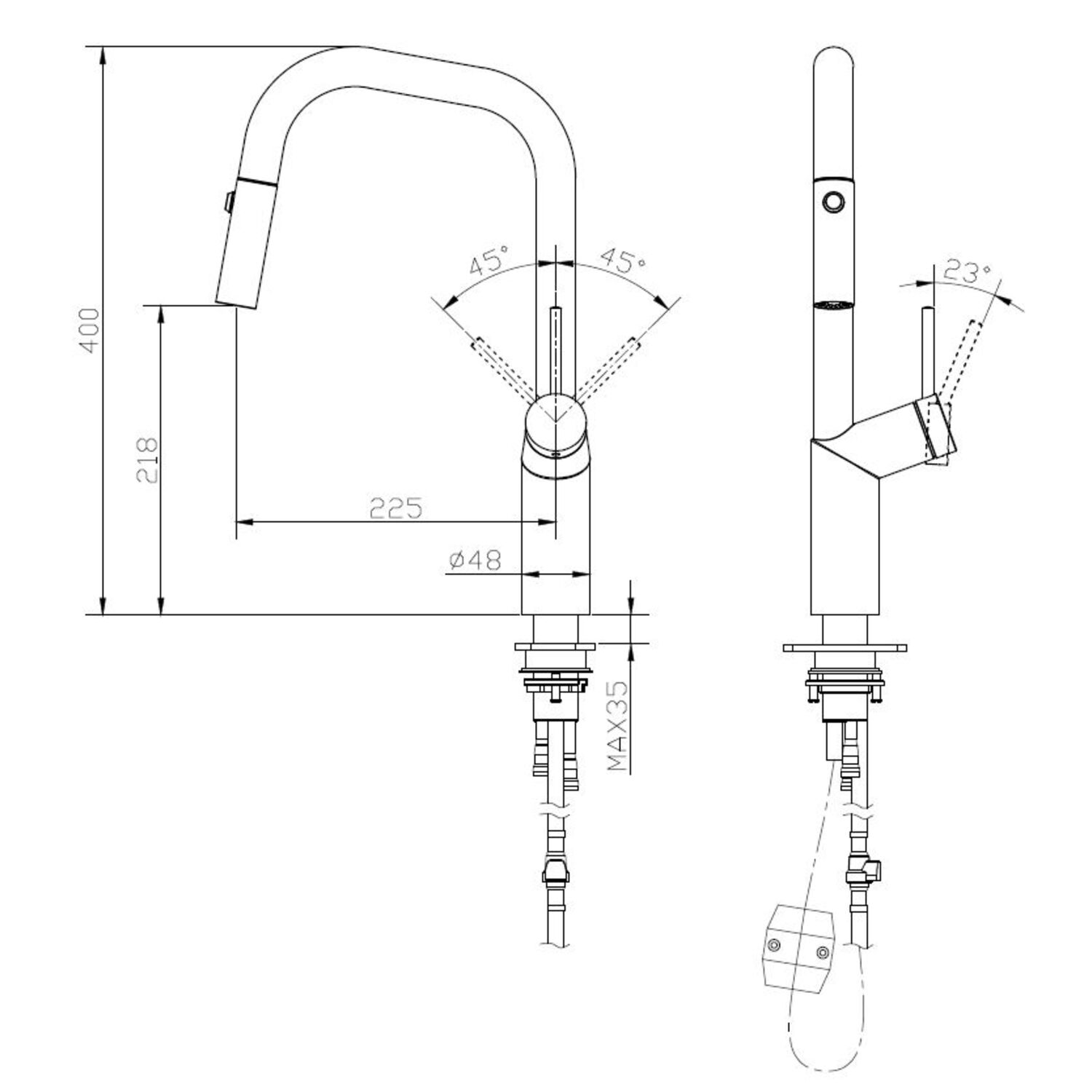 Смеситель Vincea VKF-107GM для кухни, с выджвижным изливом, цвет вороненая сталь - фото 1