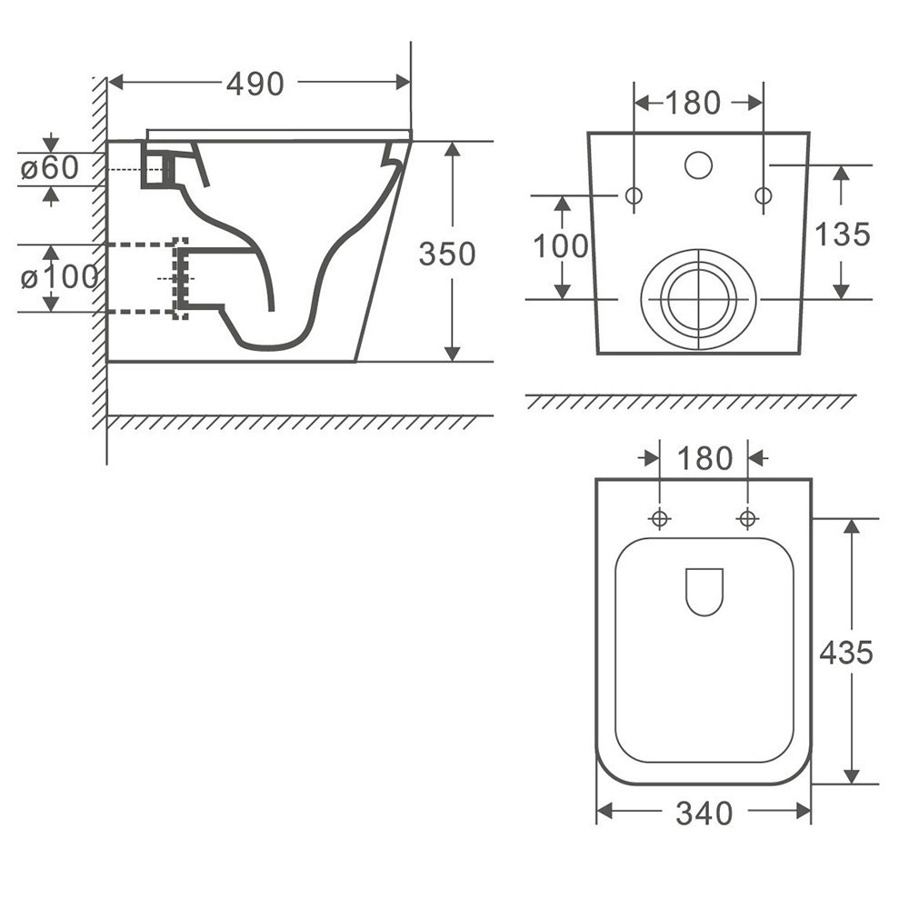 Унитаз Weltwasser SK Gelbach 041 MT-GR подвесной, безободковый,  смыв Торнадо, с сиденьем микролифт, цвет серый матовый - фото 1