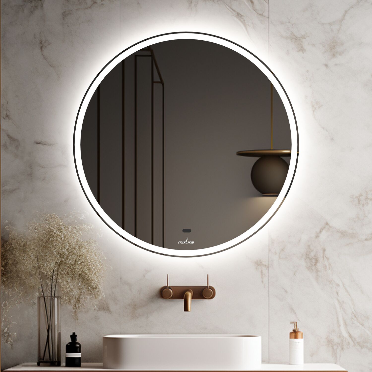 Зеркало Mixline Анита 2 50x50, с подсветкой, функцией антизапотевания - фото 1