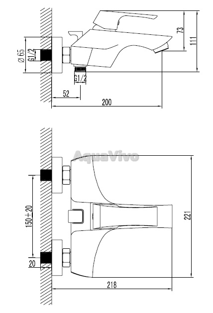 Смеситель Lemark Unit LM4502C для ванны - фото 1