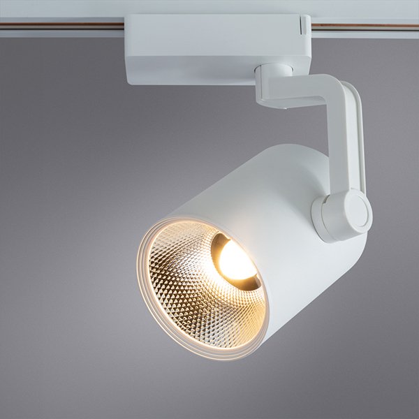 Трековый светильник Arte Lamp Traccia A2331PL-1WH, арматура белая, плафон металл белый, 12х10 см