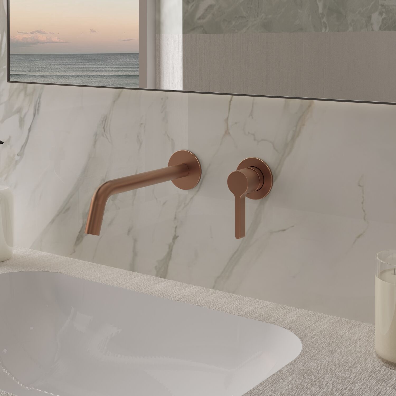 Смеситель Vincea Villa VBFW-1VL1BC для раковины, встраиваемый, цвет брашированная медь - фото 1