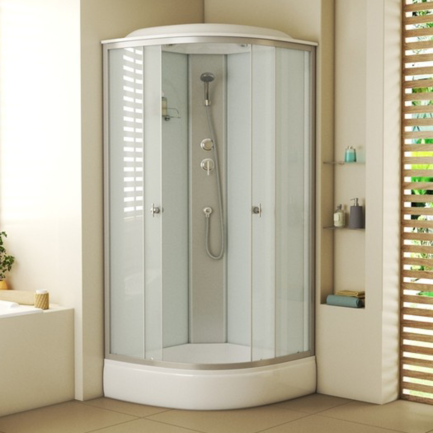 Душевая кабина Niagara Eco E90/26/MT 90х90, стекло матовое, профиль хром матовый