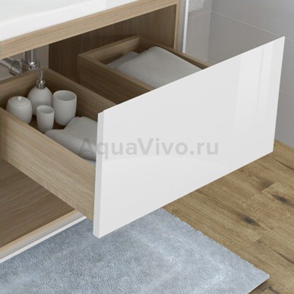 Мебель для ванной Cersanit Louna 60, с раковиной Crea, цвет белый / светлое дерево - фото 1