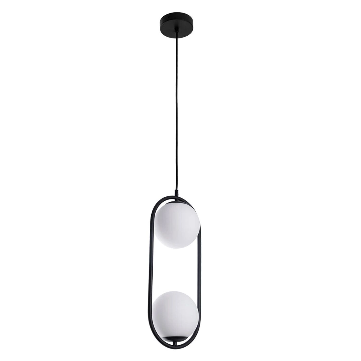 Подвесной светильник Arte Lamp Matisse A7745SP-2BK, арматура черный, плафон стекло белое