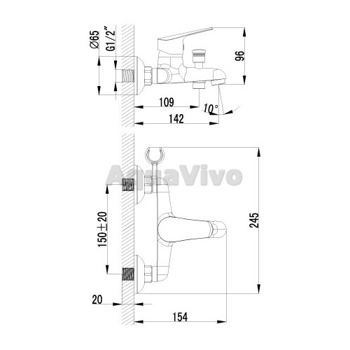 Смеситель Lemark Partner LM6552C для ванны и душа - фото 1