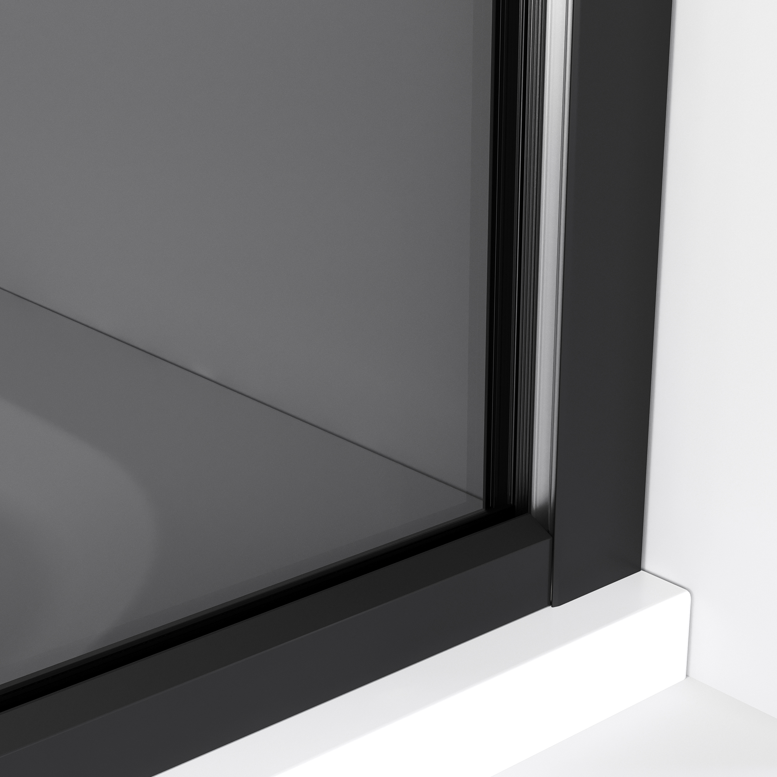 Душевая перегородка Niagara Nova NG-689-90T Black 90x200, стекло тонированное, профиль черный матовый