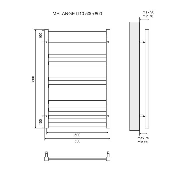 Полотенцесушитель Lemark Melange П10 50x80 электрический, цвет белый - фото 1