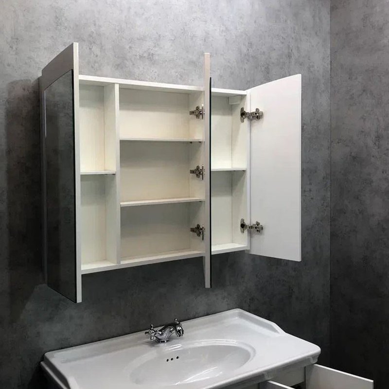 Шкаф-зеркало Comforty Палини 100, цвет белый - фото 1