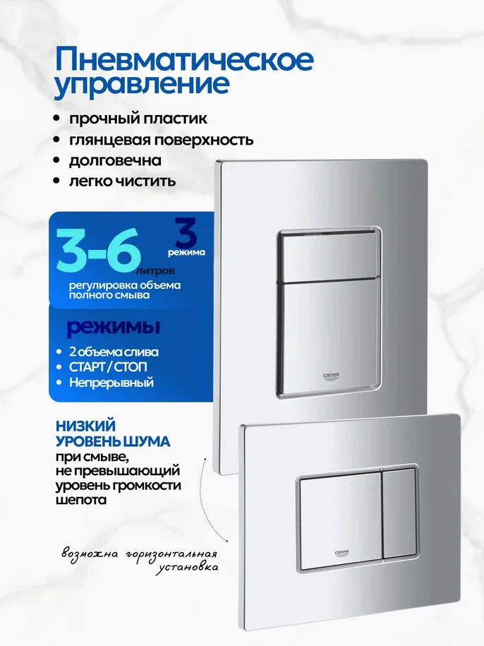 Комплект: Инсталляция JOKI Grand JK02155П+Кнопка 38732CHROME хром+Stella XL T JK0011011 белый унитаз, смыв торнадо