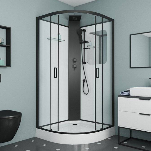 Душевая кабина Grossman GR-250 100x100, стекло прозрачное, профиль черный