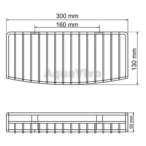 Полка WasserKRAFT K-1311, металлическая, цвет хром матовый - фото 1