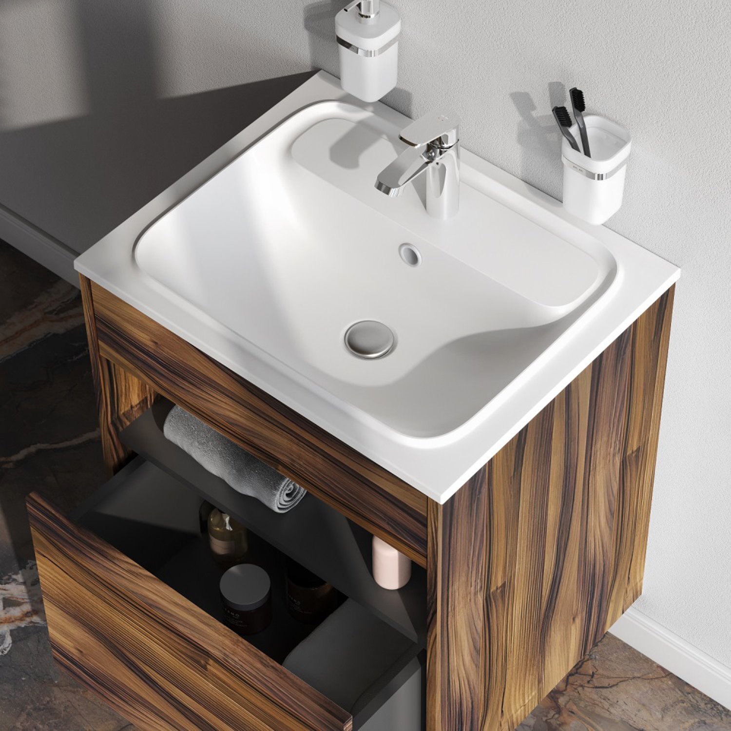 Тумба под раковину AM.PM Func 60, цвет дуб крафт - фото 1