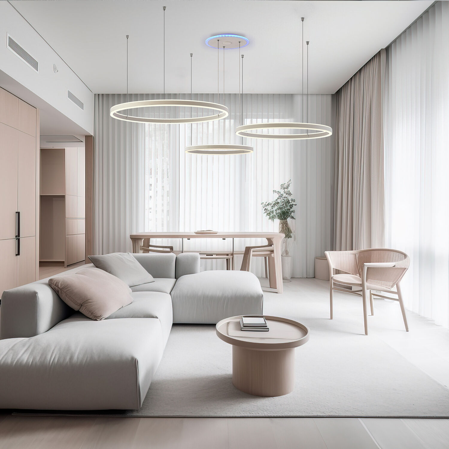 Подвесная люстра Citilux Дуэт Смарт CL719A700, арматура белая - фото 1