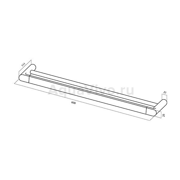 Полотенцедержатель AM.PM Inspire A50336464 двойной, 60x11 см