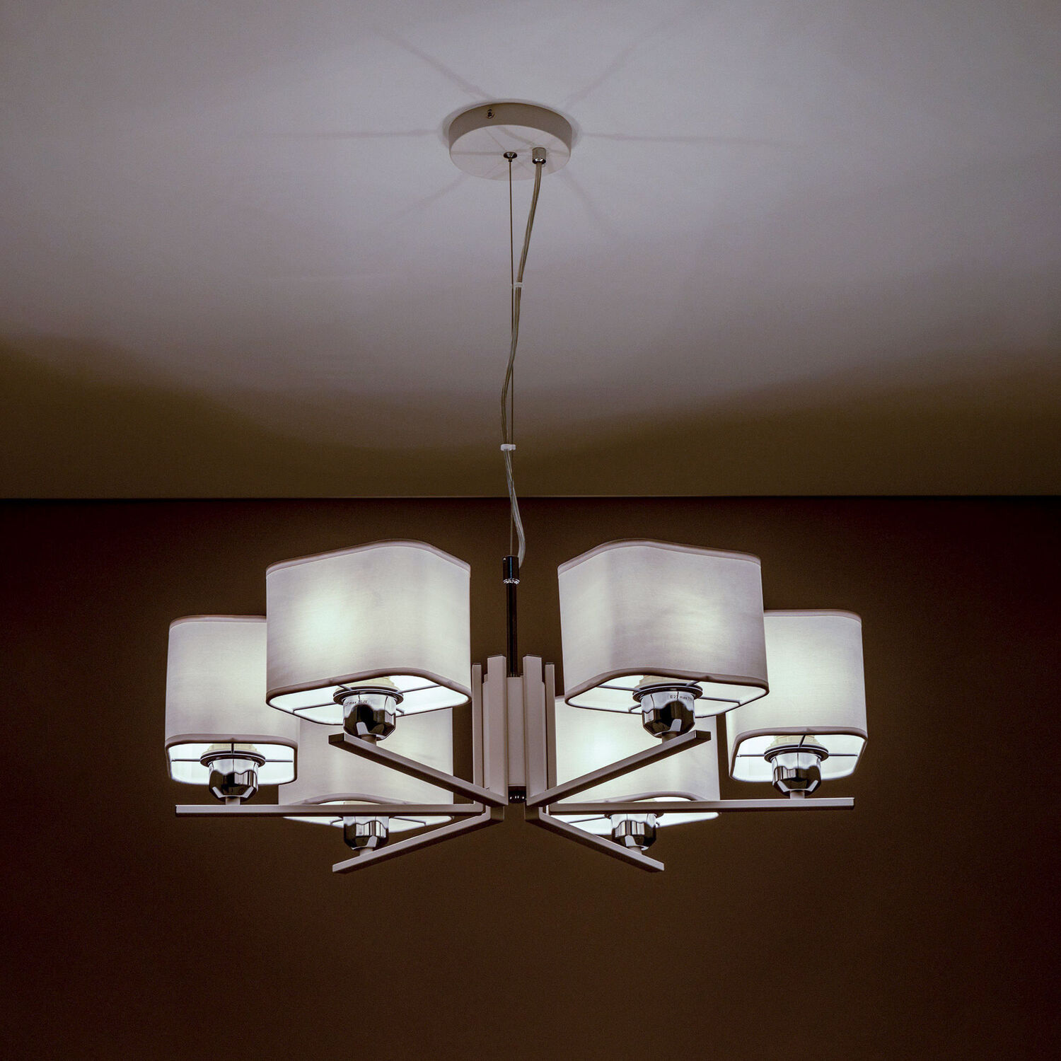 Подвесная люстра Citilux Тильда CL469265, арматура белая, плафоны текстиль белый - фото 1