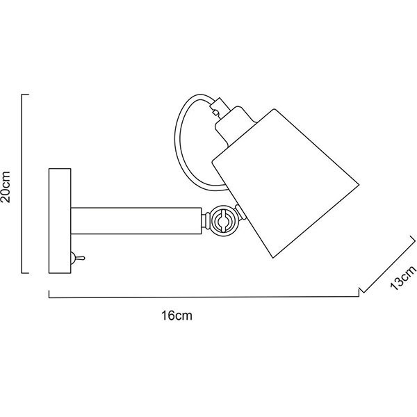 Бра Arte Lamp Oscar A7141AP-1WH, арматура белый / бежевый, плафон металл белый, 13х23 см