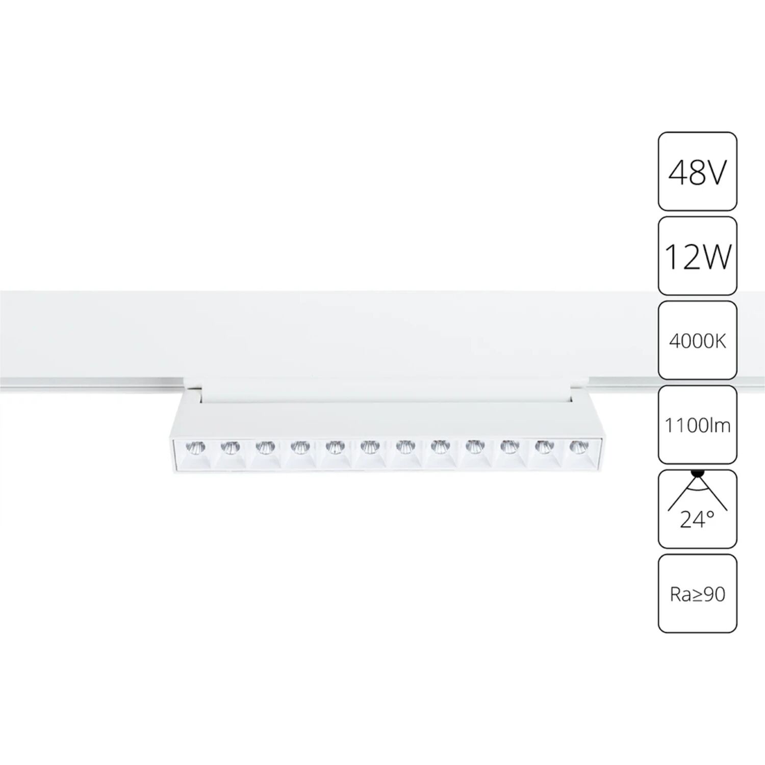 Магнитный трековый светильник Arte Lamp Linea A4668PL-1WH, арматура белый 