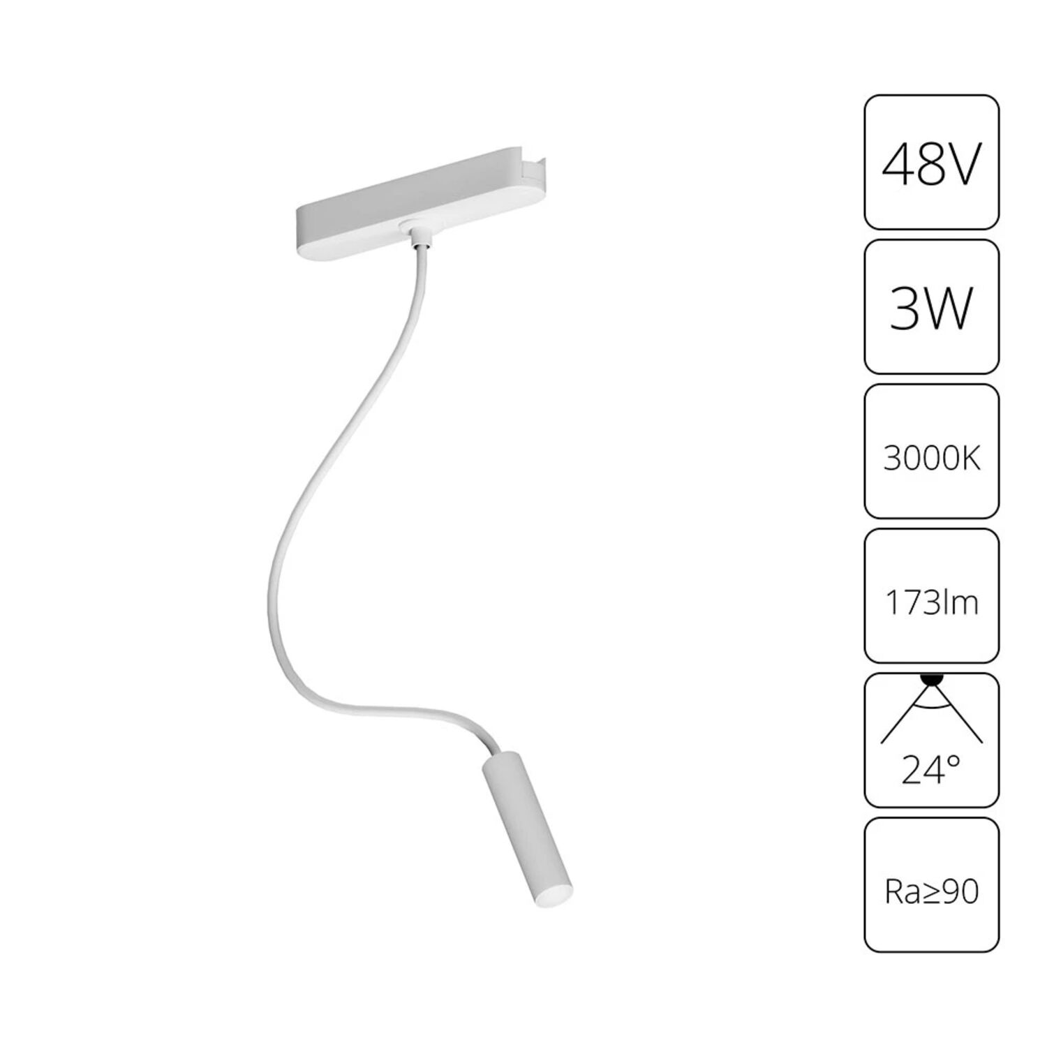 Магнитный трековый светильник Arte Lamp Rapid A1162PL-1WH, арматура белая   