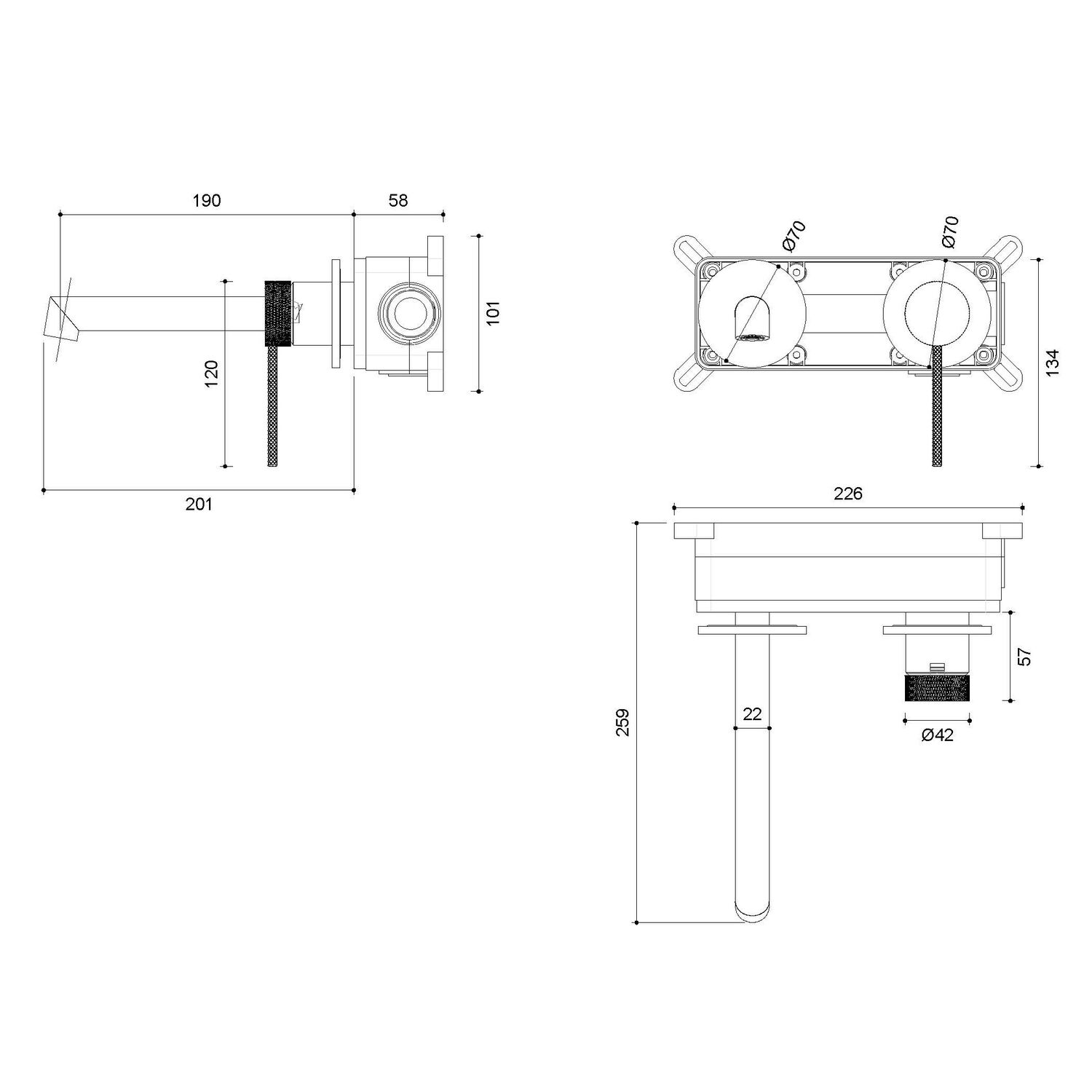 Смеситель Vincea Rim VBFW-2RM1CH для раковины, встраиваемый, цвет хром - фото 1