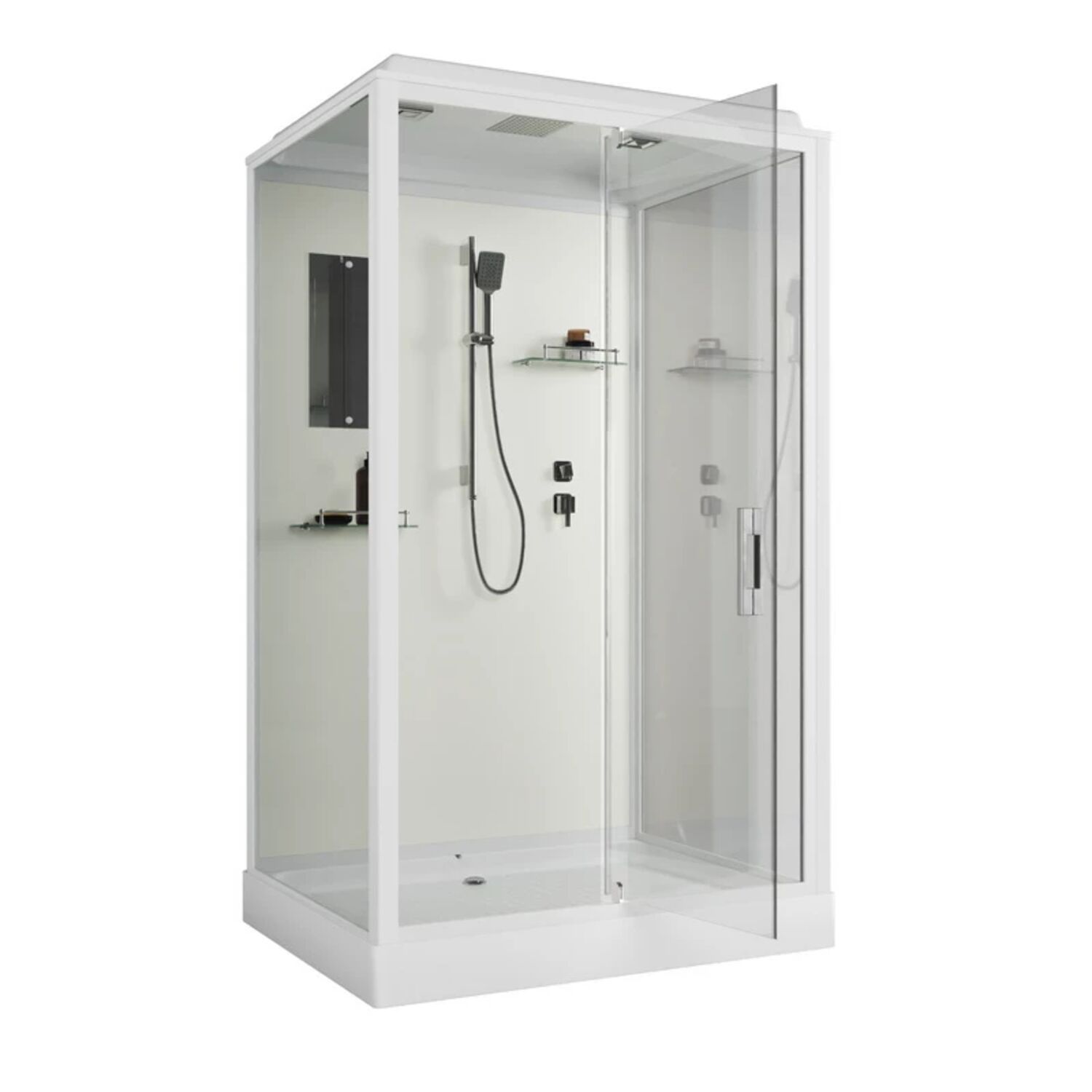 Душевая кабина Niagara Standart ST100/80/15Q 100х80, стекло прозрачное, профиль белый, с крышей