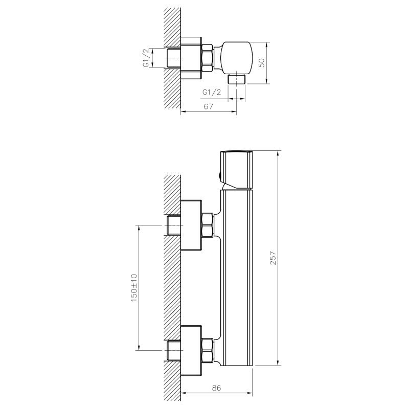Смеситель Mixline ML27-07 550764 для душа, цвет хром - фото 1