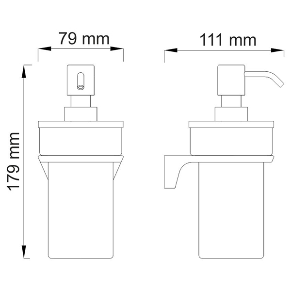 Дозатор WasserKRAFT Glan K-5199 для жидкого мыла, цвет черный - фото 1