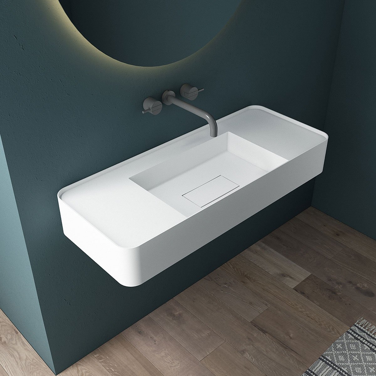 Раковина Vincea Solid Surface VWB-6S312MW подвесная, 120x40 см, цвет белый матовый - фото 1
