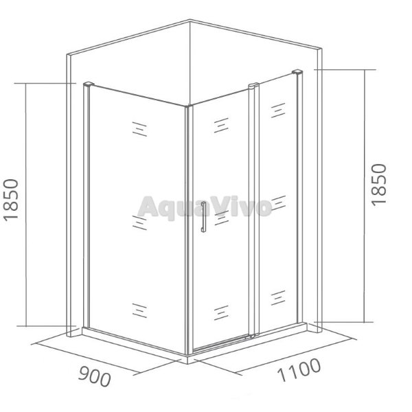 Душевой уголок Good Door Infinity WTW+SP-C-CH 110x90, стекло прозрачное, профиль хром - фото 1