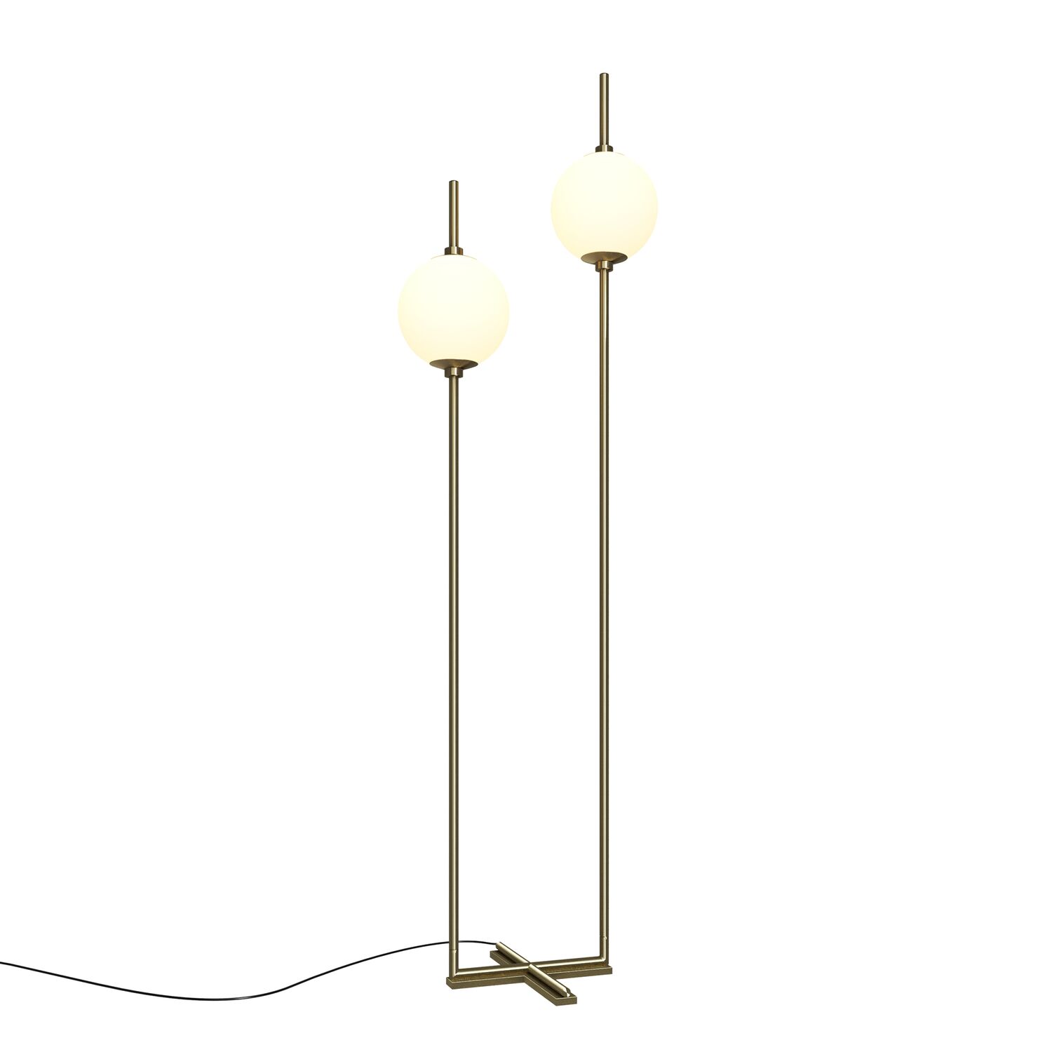Торшер Maytoni The Sixth Sense Z020FL-L12BS3K, арматура латунь, профиль стекло белое