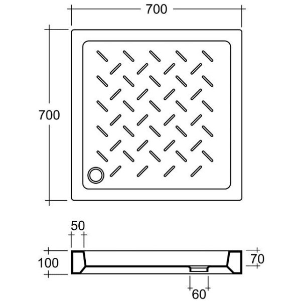 Поддон для душа RGW CER CR-077 70x70, керамический, цвет белый