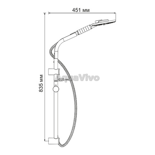 Душевой гарнитур WasserKRAFT A044, цвет хром