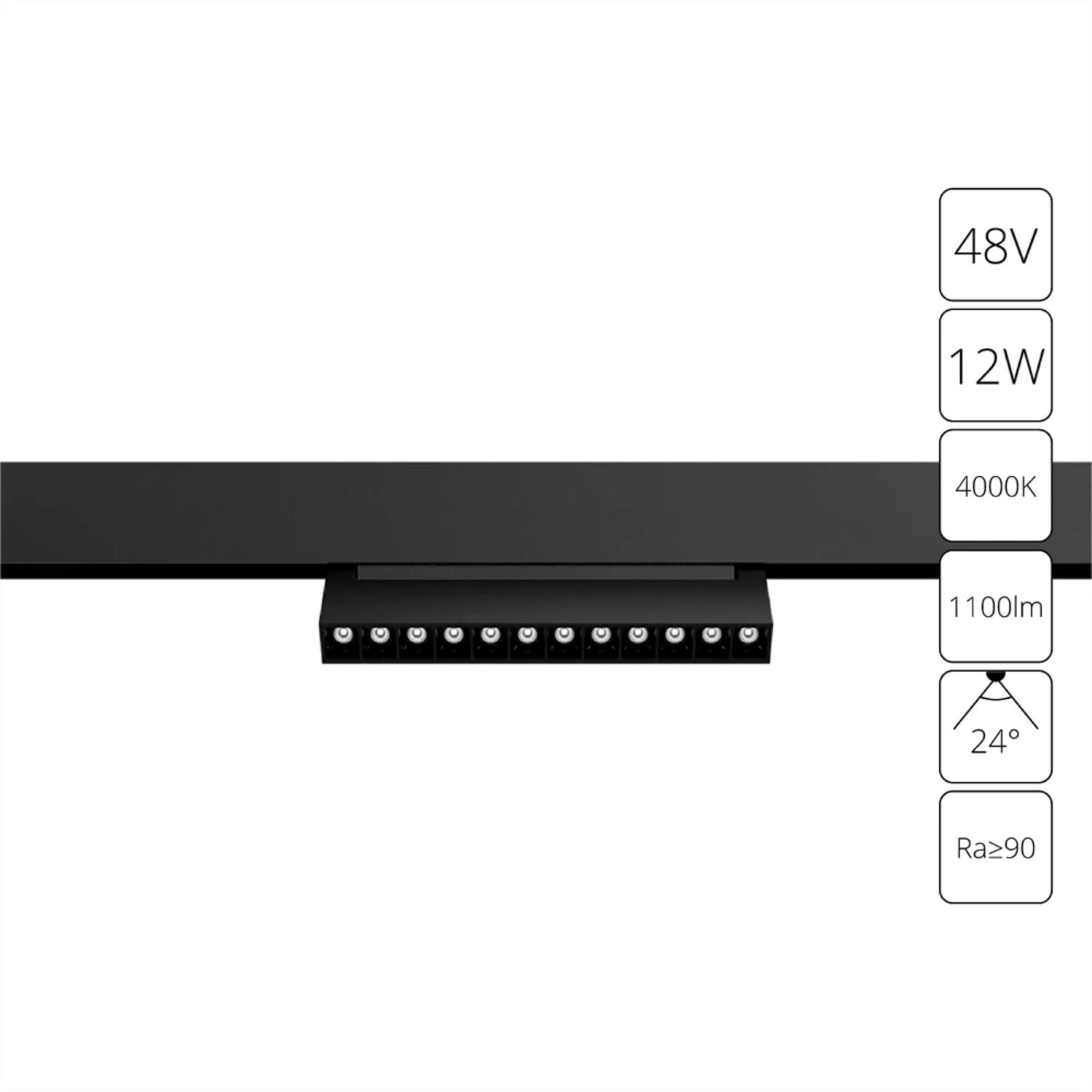 Магнитный трековый светильник Arte Lamp Linea A4668PL-1BK, арматура черная   