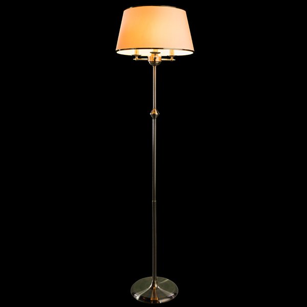 Торшер Arte Lamp Alice A3579PN-3AB, арматура бронза, плафон ткань бежевая, 45х45 см - фото 1